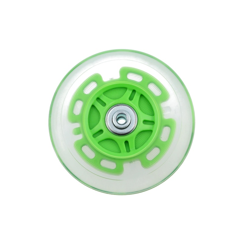 100mm Green, In-line skate wheel with LED Lights, PolyUrethane, #L-3893-GRN