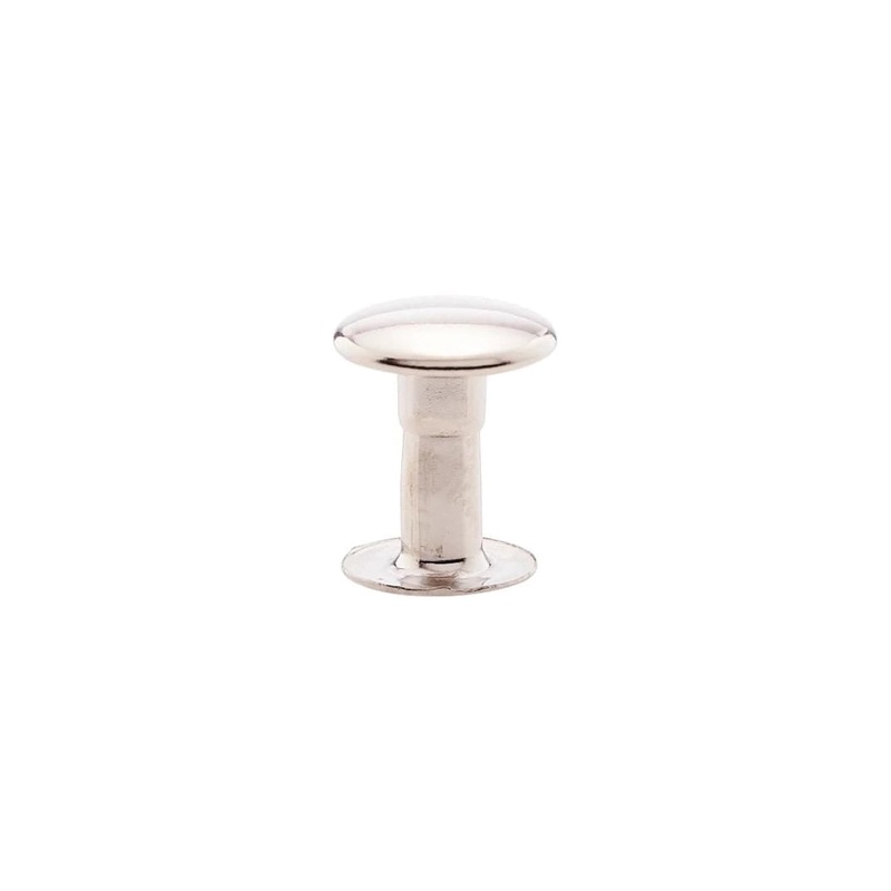 9mm Nickel, Single Cap Jiffy Rivet, Solid Brass- 100pk, #NB409S-SBN