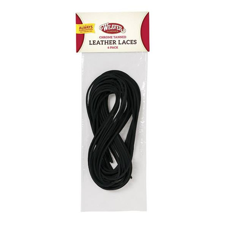 Leather Lace Pack, Black, 1/8″ x 72″
