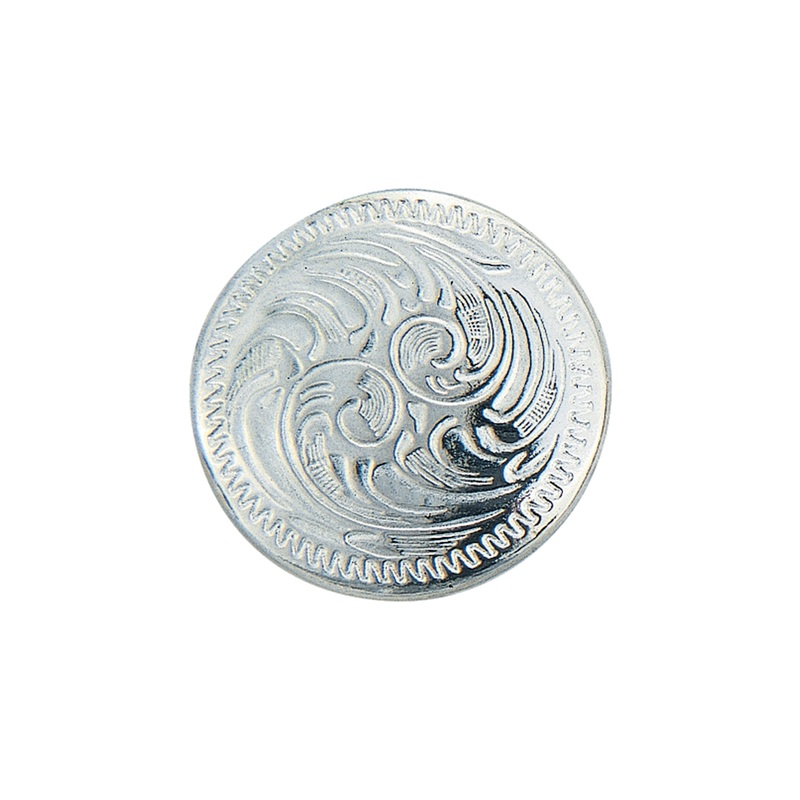 Concho with Chicago Screws, Nickel Plated/Zinc Die Cast, 1-1/8″