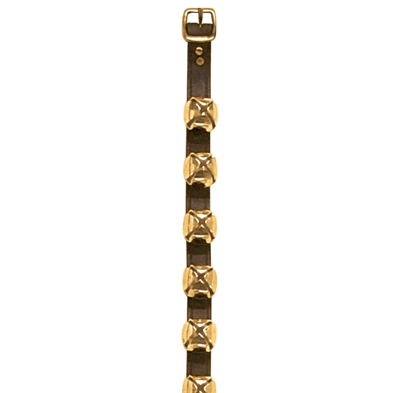 115 Arctic Sleigh Bell Strap, Brass Plated Bells, 1″ W x 83″ L