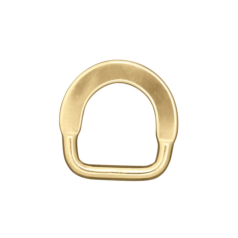 Flat Saddle D-Ring Solid Brass, 1″