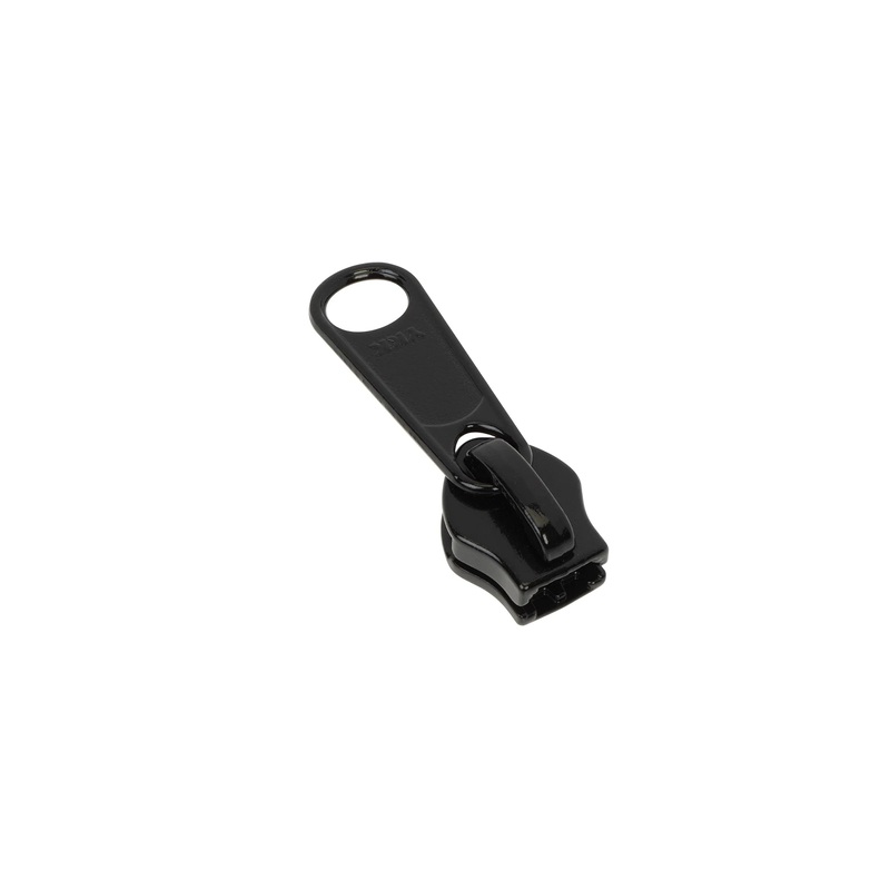 #10 Black, Coil, YKK, Long Tab Semi-Swivel Slider, Zinc Alloy, #10C-1-BLK