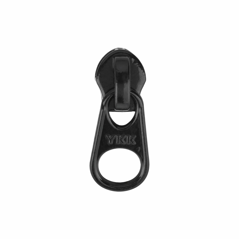 #4.5 Black, Coil, YKK Short Tab Semi-Swivel Slider, Zinc Alloy, #4.5C-4-BLK