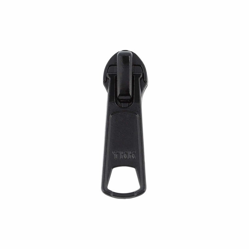 #5 Black, Coil, YKK  Long Tab Invisible Auto Lock Zipper Slider, Zinc Alloy, #5CN-4-BLK