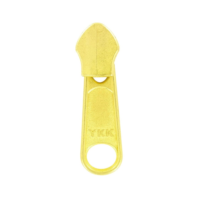 #5 Brass, Coil, YKK Long Tab Semi-Swivel Zipper Slider, Zinc Alloy, #5CN-1-BP