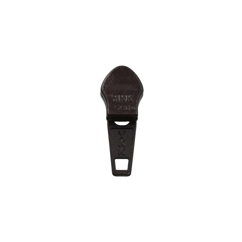 #5 Brown, Coil, YKK Short Tab Auto Lock Zipper Slider, Zinc Alloy, #5CN-3-BRO
