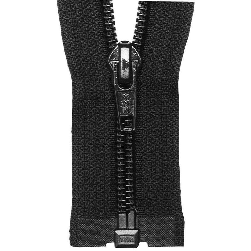 #5 Coil, Black, 24″ YKK Separating Jacket Zipper, Nylon, #5CF-24-BLK