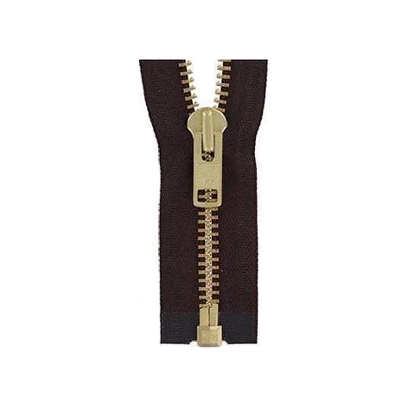#10 Metal, Brown, 24″ YKK Separating Jacket Zipper with Brass Teeth, #9JK-24-BRO-B