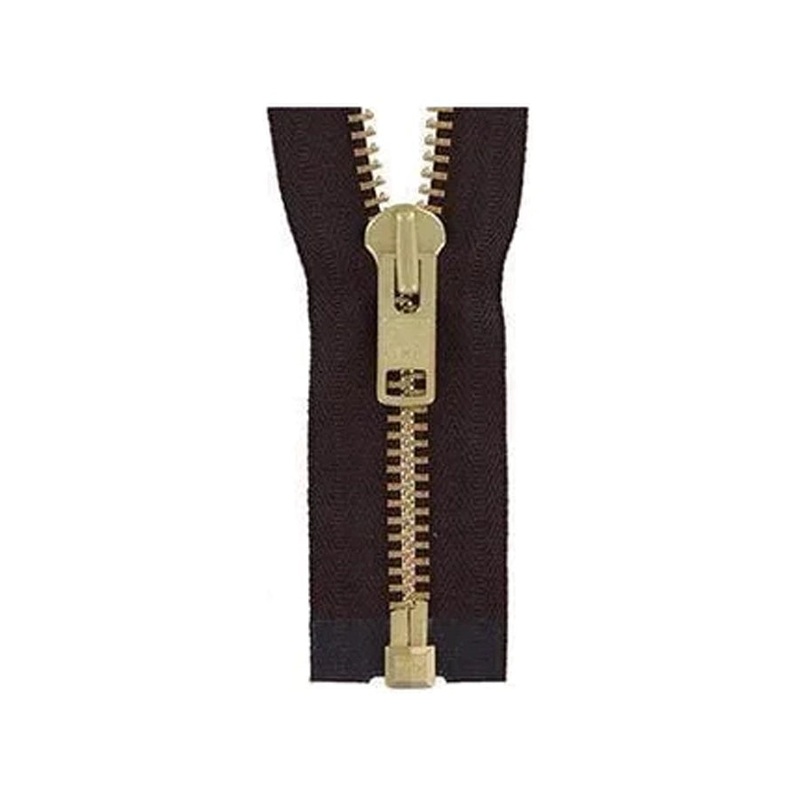#10 Metal, Brown, 30″ YKK Separating Jacket Zipper with Brass Teeth, #9JK-30-BRO-B