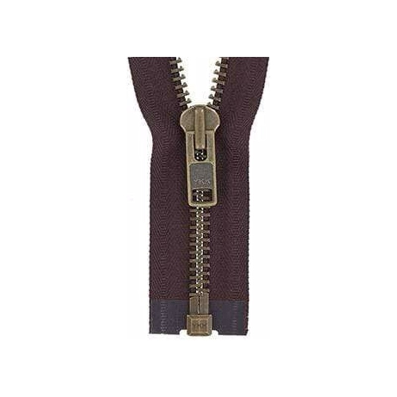 #10 Metal, Brown, 36″ Separating Bomber Jacket Zipper with Antique Brass Teeth, #9BJ-36-BRO-ANT