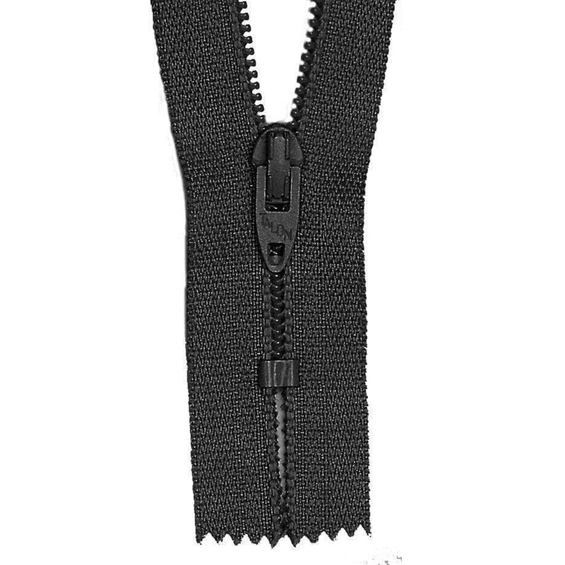 #2.5 Coil, Black, 9″ YKK Closed End Zipper, Nylon, #705-9-BLK