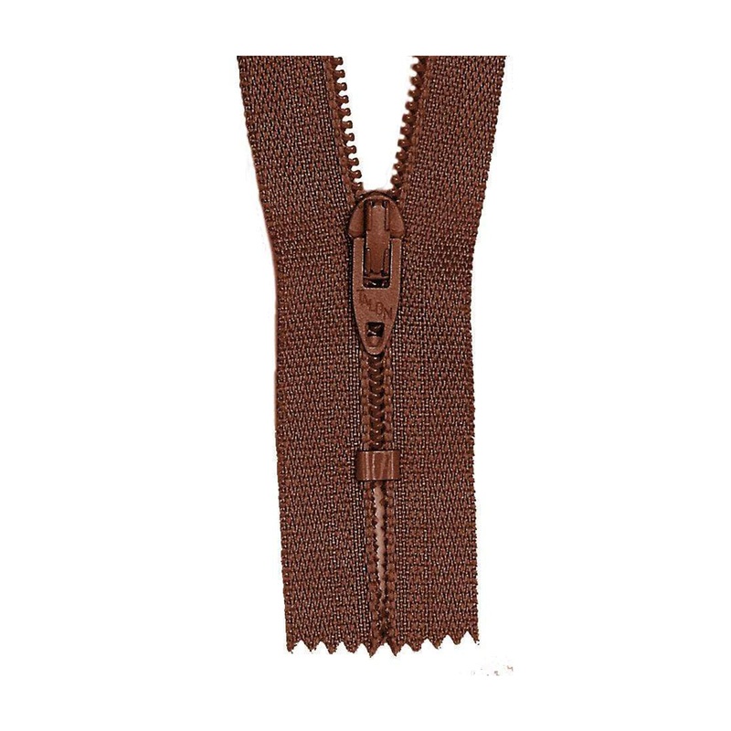 #2.5 Coil, Brown, 9″ YKK Closed End Zipper, Nylon, #705-9-BRO