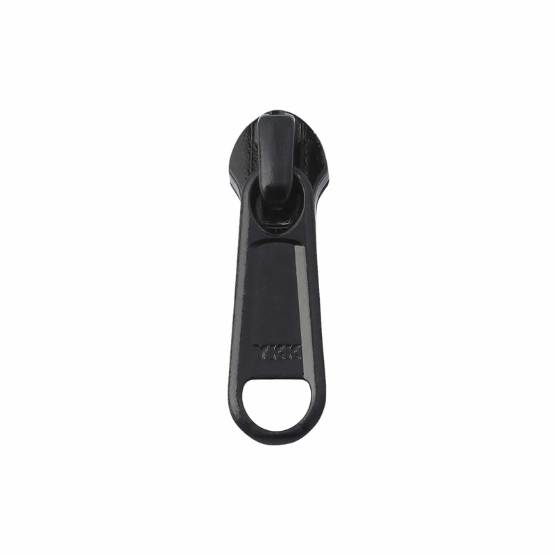 #5 Black, Coil, YKK Long Tab Semi-Swivel RC Zipper Slider, Zinc Alloy, #5RC-1-BLK