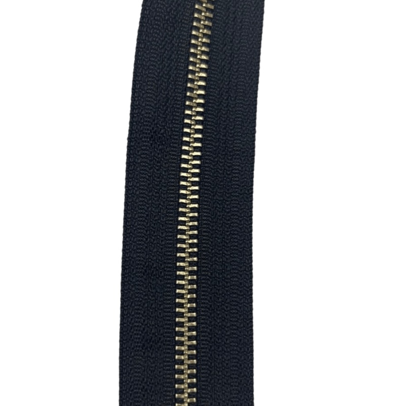 #5 Black, YKK Metal Chain Zipper Tape with Solid Nickel Teeth, #5M-BLK-SNIC