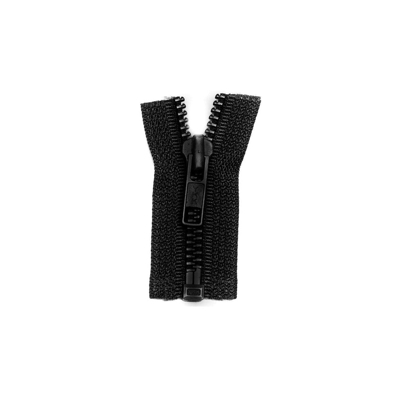 #5 Metal, Black, 24″ YKK Separating Bomber Jacket Zipper with Black Oxide Teeth, #6BJ-24-BLK-OX