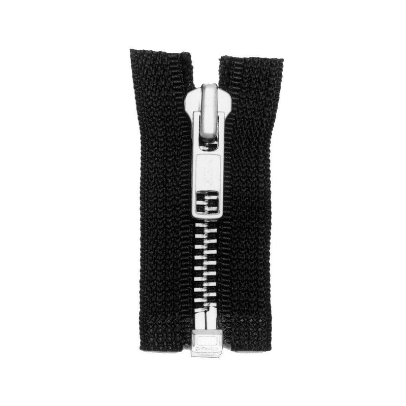 #5 Metal, Black, 24″ YKK Separating Jacket Zipper with Solid Nickel Teeth, #6SN-24-BLK