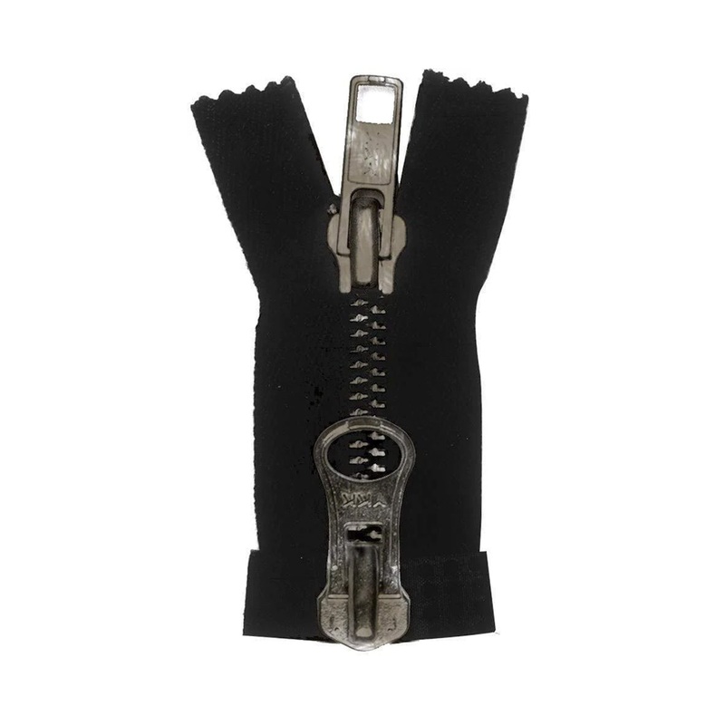 #5 Metal, Black, 30″ YKK Separating Two-Way Bomber Jacket Zipper with Antique Brass Teeth, #6BTW-30-BLK