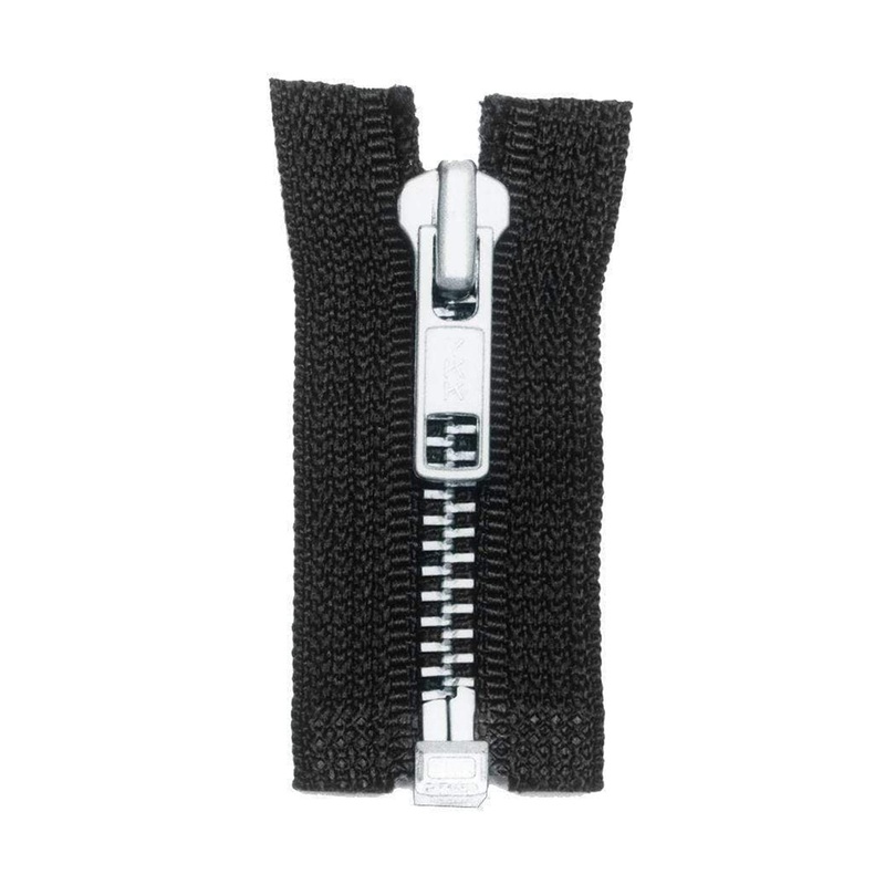 #5 Metal, Black, 36″ YKK Separating Jacket Zipper with Aluminum Teeth, #6JK-36-BLK-N