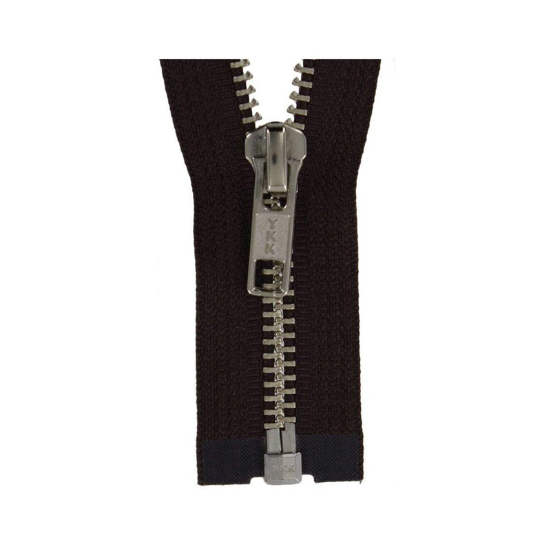 #5 Metal, Brown, 36″ YKK Separating Jacket Zipper with Solid Nickel Teeth, #6SN-36-BRO