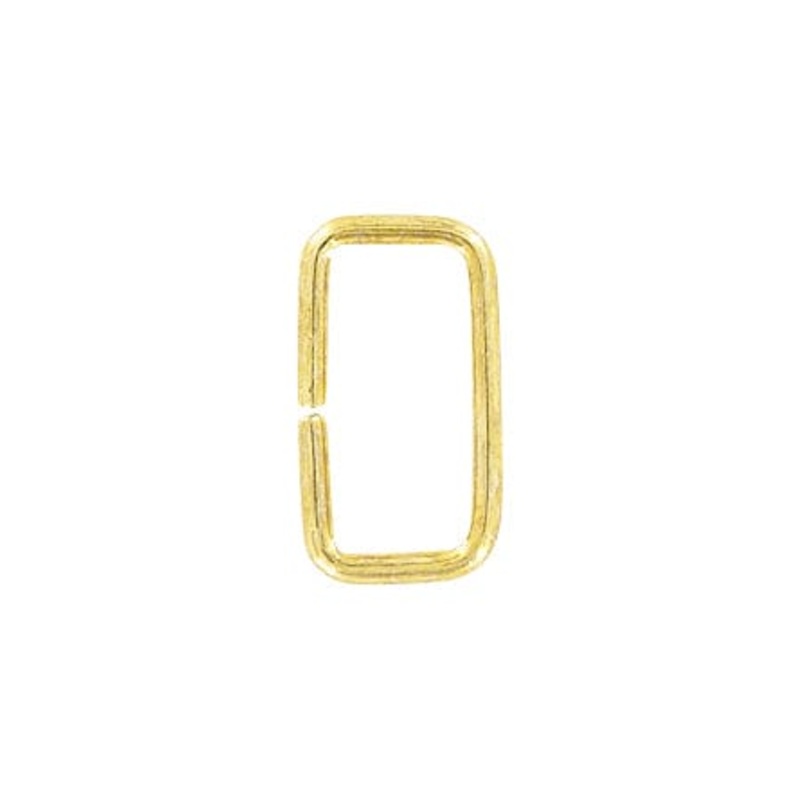 1″ Shiny Brass Plate, Split Rectangular Ring, Steel, #C-25-1-BP