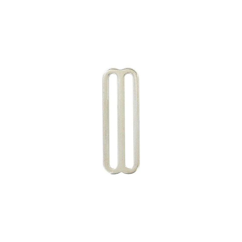 2″ Nickel, Flat Stamped Double Loop, Tri Bar Slide, Steel, #C-24-2-NP