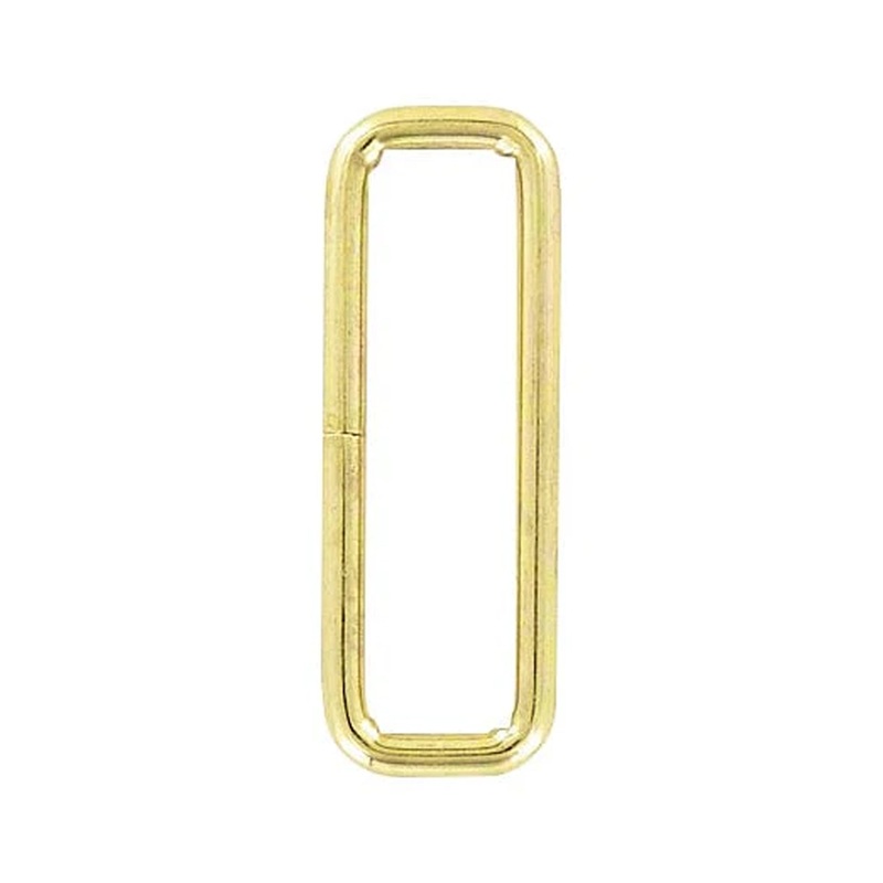 2″ Shiny Brass, Rectangular Ring, Steel, #C-25-2-BP