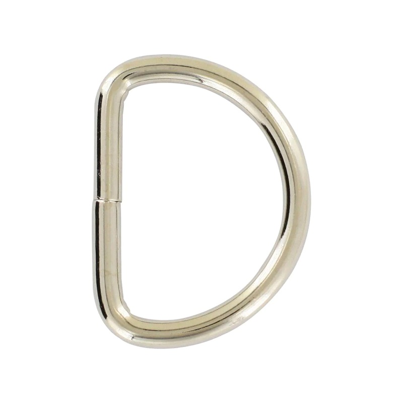 1 1/2″ Nickel, Welded D Ring, Steel, #P-2117-NP