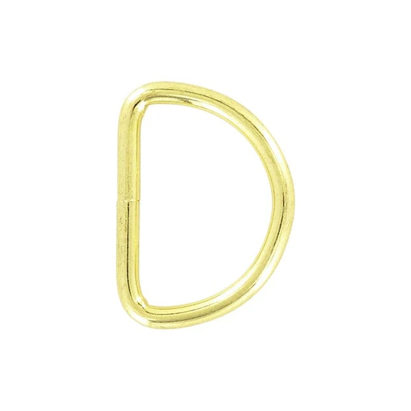 1 1/2″ Shiny Brass, Welded D Ring, Steel, #P-2071-BP