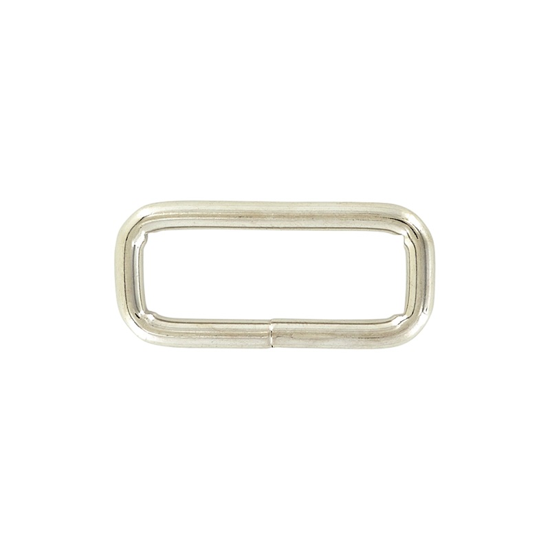 1 1/2″ Shiny Nickel, Welded Rectangular Ring, Steel, #P-2073-NP