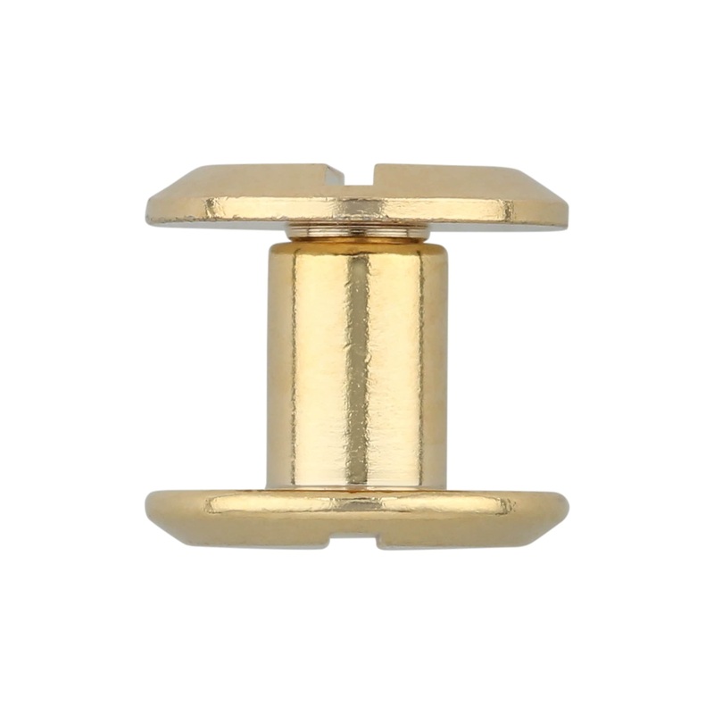1/4″ Shiny Gold, Flat Top Chicago Screw, Solid Brass PK10, #P-2334-GOLD