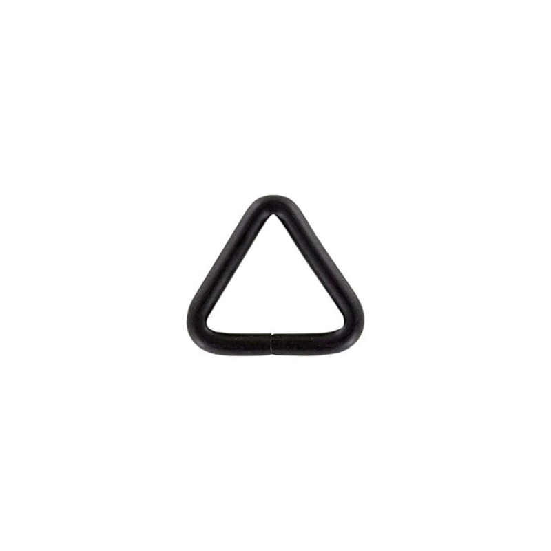 1″ Matte Black, Welded Triangle Ring, Steel, #P-2375-BLK
