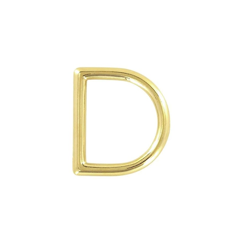 1″ Shiny Gold, Solid D Ring, Zinc Alloy, #P-2075-GOLD