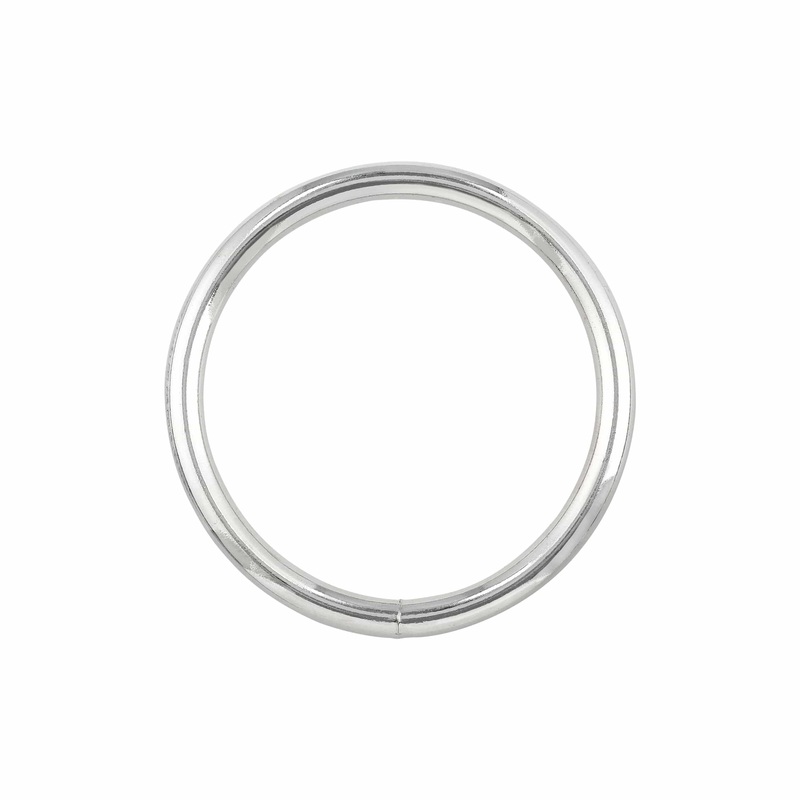 2 1/2″ Shiny Nickel, Welded Round Ring, Steel, #P-2366
