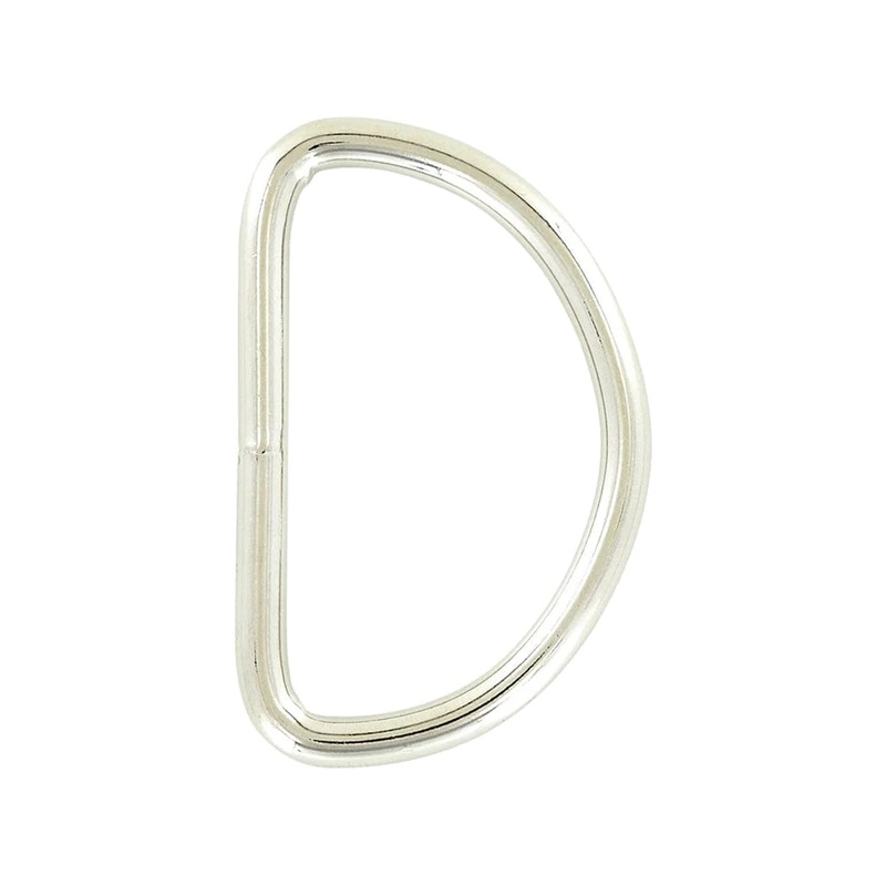 2″ Shiny Nickel, Welded D Ring, Steel, #P-2072-NP