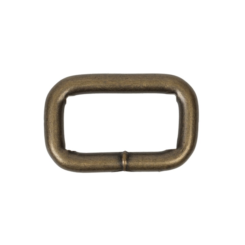 3/4″, Antique Brass, Welded Rectangular Ring, Steel, #P-2247