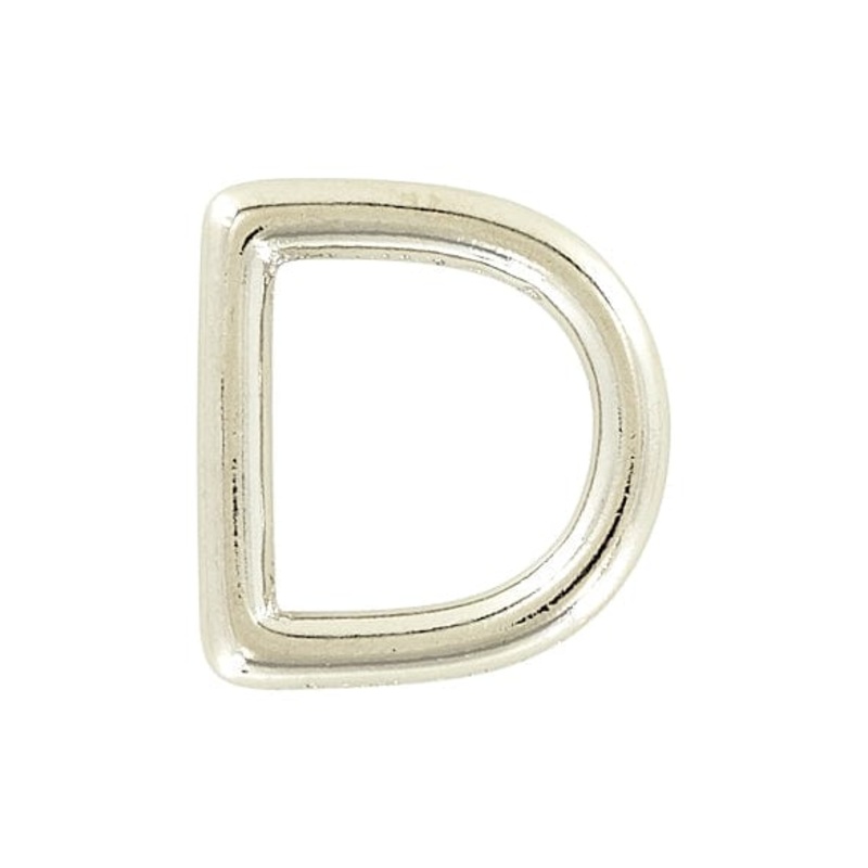 3/4″ Shiny Nickel, Solid D Ring, Solid Brass, #P-1337-SBN
