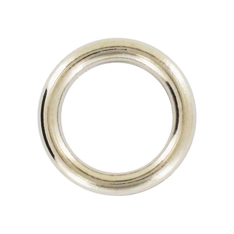 3/4″ Shiny Nickel, Welded Round Ring, Zinc Alloy, #P-2328