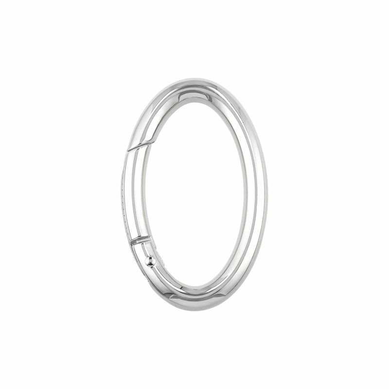 1 1/2″ Nickel, Spring Gate Oval Ring, Zinc Alloy, #P-2803-NIC