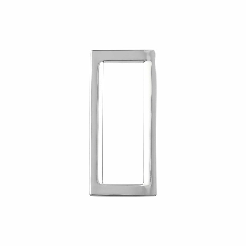 1 1/2″ Shiny Nickel, Solid Concave Rectangular Ring, Zinc Alloy, #P-2558-NIC