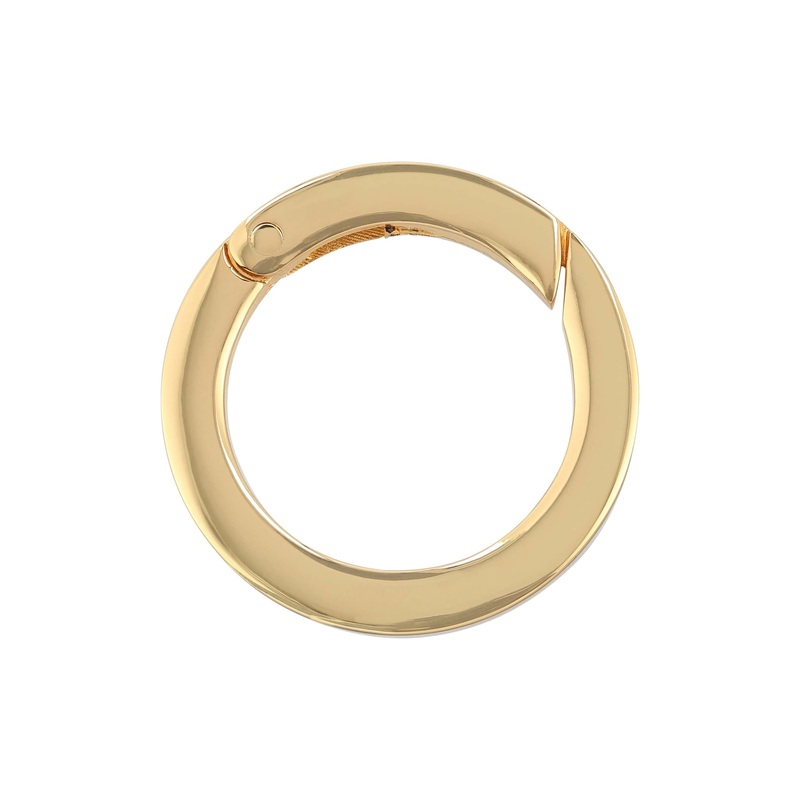1 1/4″ Shiny Gold, Spring Gate Round Ring, Zinc Alloy, #P-2768-GOLD
