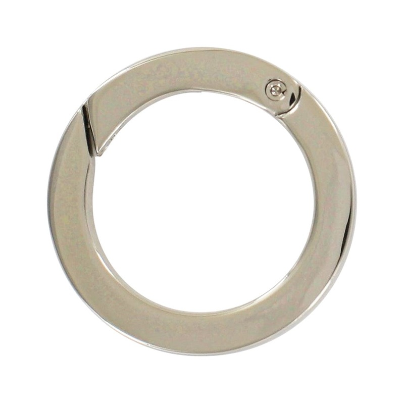 1 1/4″ Shiny Nickel, Spring Gate Round Ring, Zinc Alloy, #P-2768-NIC