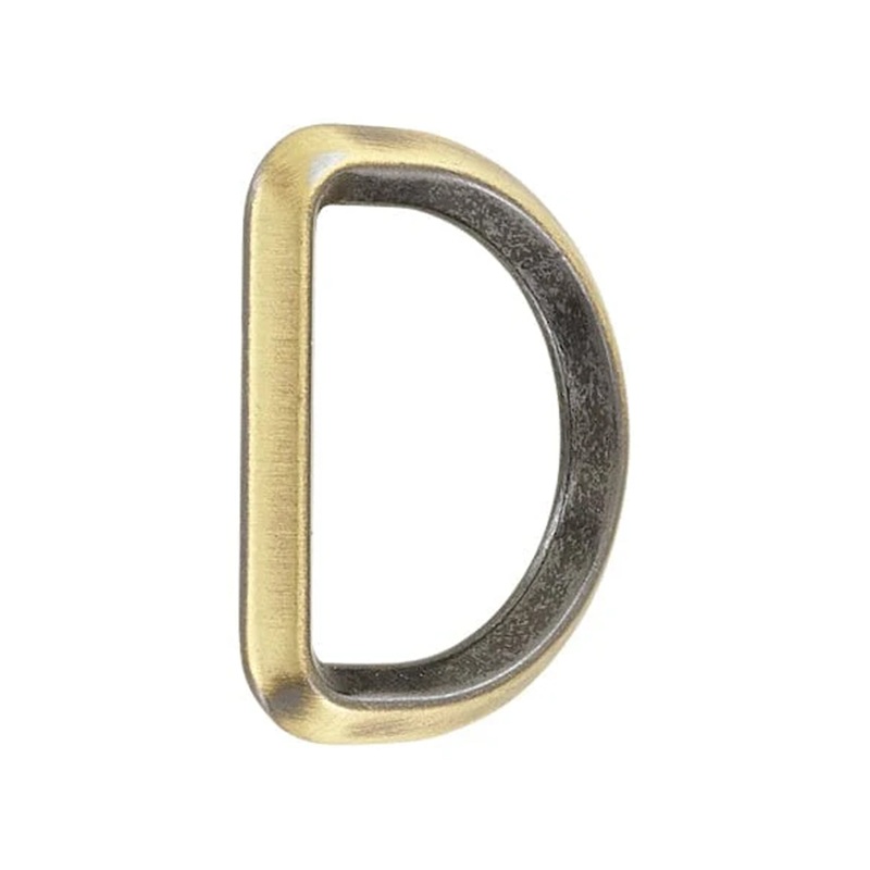 1 3/16″ Antique Brass, Solid Beveled D Ring, Zinc Alloy, #P-2886-ANTB