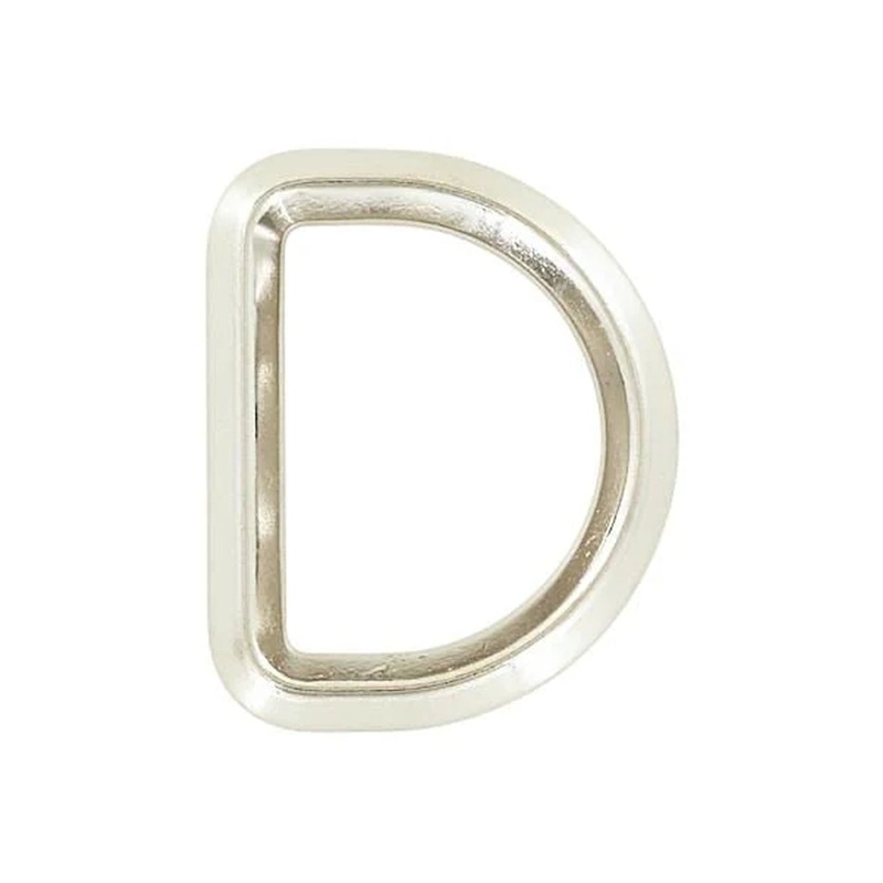 1 3/16″ Shiny Nickel, Beveled Solid D Ring, Zinc Alloy, #P-2886-NIC