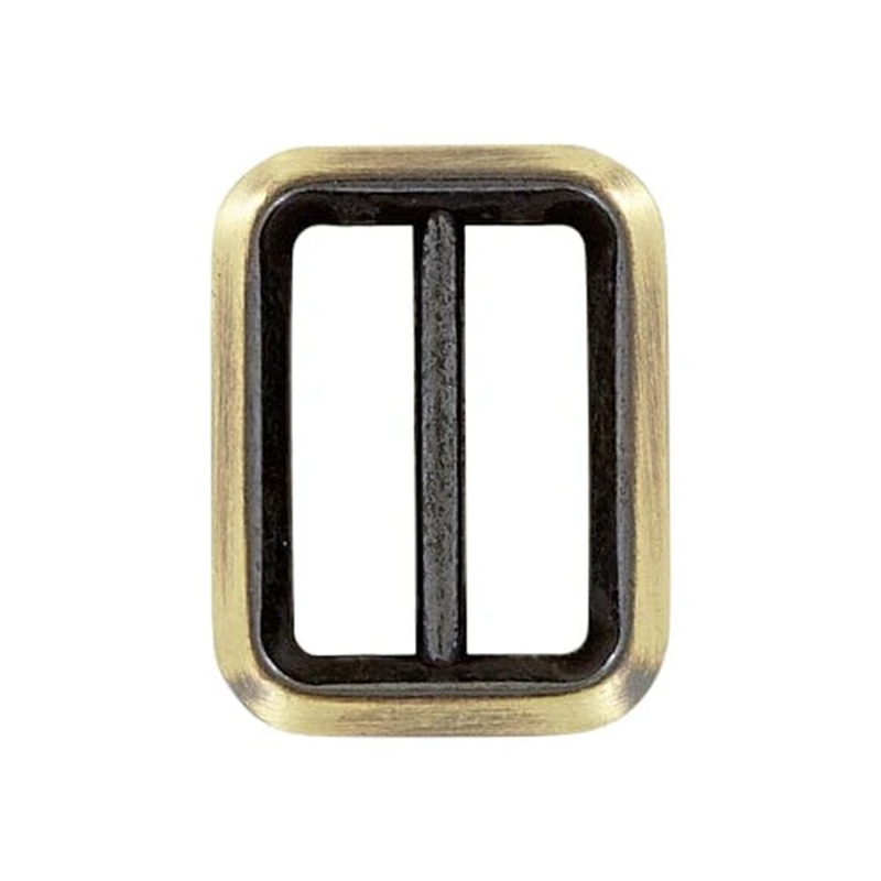 1″ Antique Brass, Cast Beveled Cast Double Loop Slide, Zinc Alloy, #P-2894-ANTB