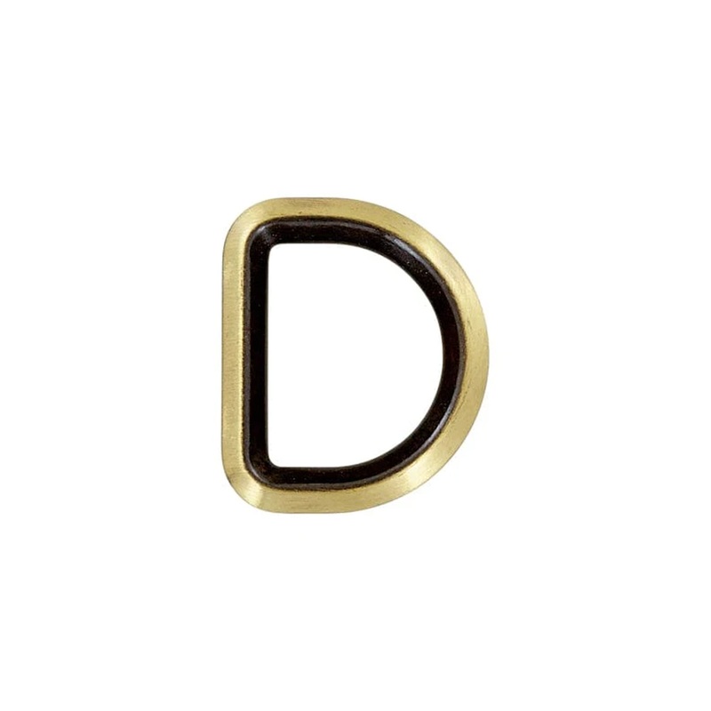 1″ Antique Brass, Solid Beveled D Ring, Zinc Alloy, #P-2885-ANTB