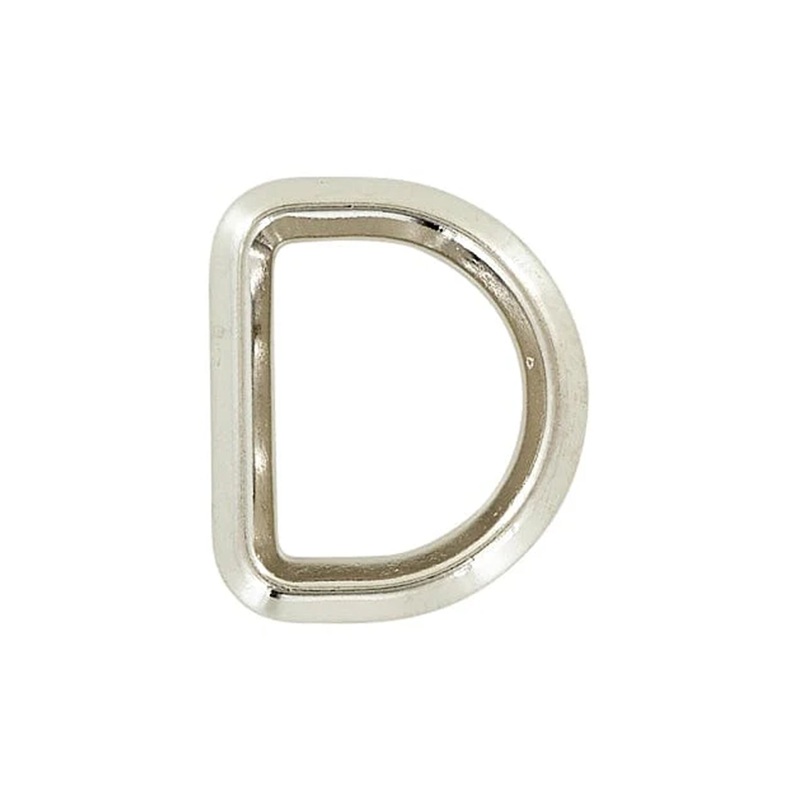 1″ Nickel, Solid Beveled D Ring, Zinc Alloy, #P-2885-NIC