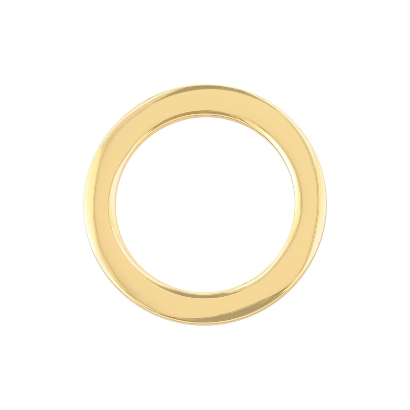 1″ Shiny Gold, Cast Flat Round Ring, Zinc Alloy, #P-2552-GOLD