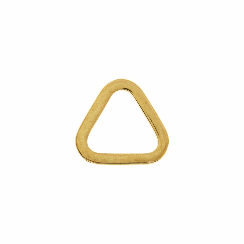 1″ Shiny Gold, Flat Triangle Ring, Zinc Alloy, #P-3033-GOLD