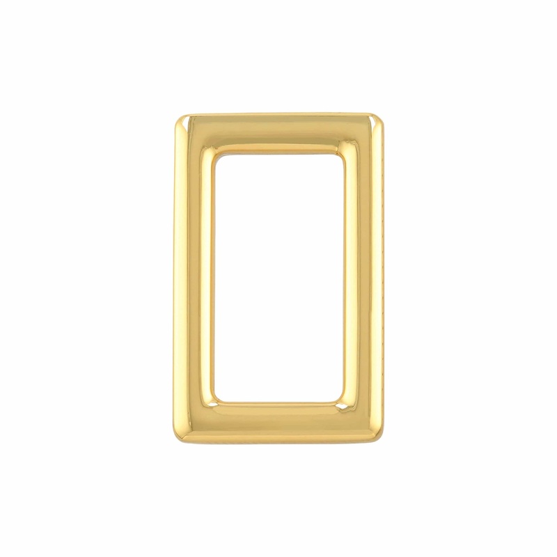 1″ Shiny Gold, Rectangular Ring, Zinc Alloy, #P-3113-GOLD